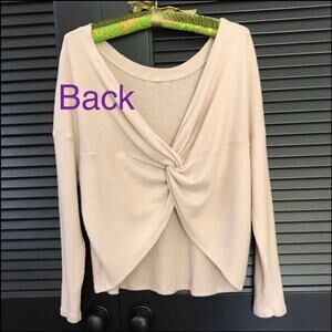 Balletcore Day to Day Blu Pepper, Soft Relaxed Fit, Sweater, Twist Back, Size Sm